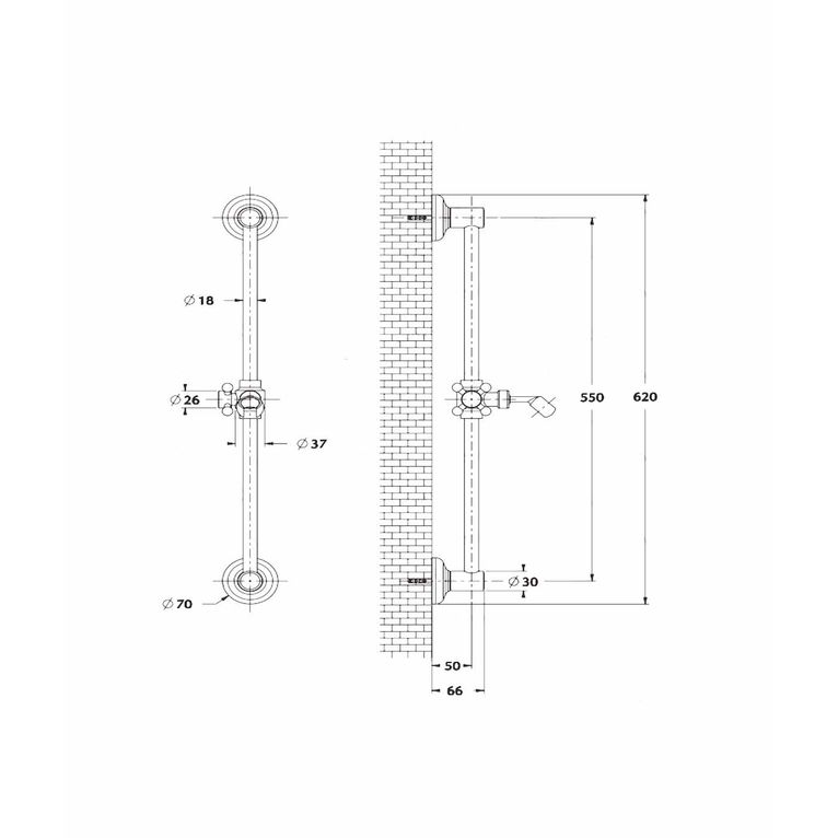 saliscendi old america sl8c4m1d8cr  in ottone completo di doccia matilde lusso e flessibile serie sphera