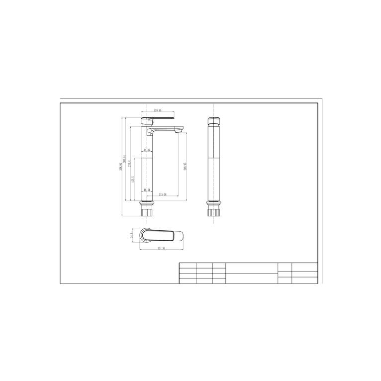 miscelatore lavabo alto  completo di piletta click clack 1" 1/4 e flessibili serie hh