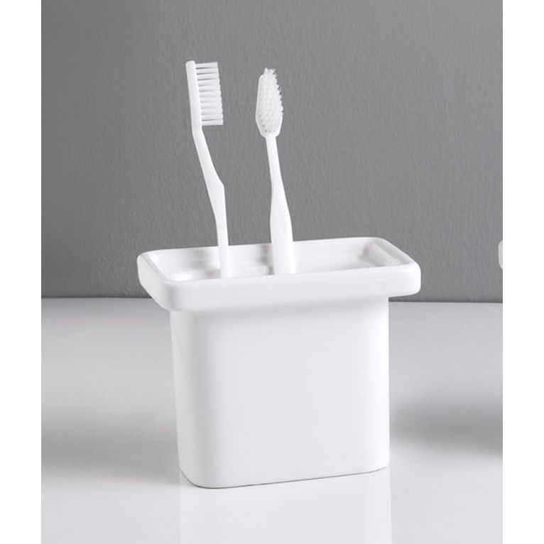 porta spazzolini da appoggio ceramica bianco serie cut capannoli