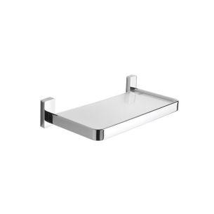MENSOLA CROMO E VETRO TRASPARENTE 25 CM SERIE SLIM CAPANNOLI