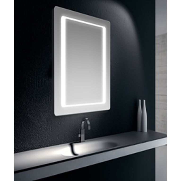 specchiera filo lucido 80x60 cm retroilluminato strip led