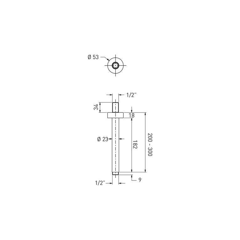 braccio tondo a soffitto. 3710/20 - ottone cromato