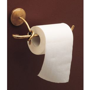 PORTAROTOLO BRONZO SATINATO E CERAMICA BIANCO SERIE RETRO' CAPANNOLI