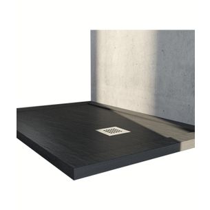 PIATTO DOCCIA RETTANGOLARE TEXTURIZZATO EFFETTO ARDESIA IN MARMO-RESINA 100X180 CM - ROCKY CLASSIC EASY