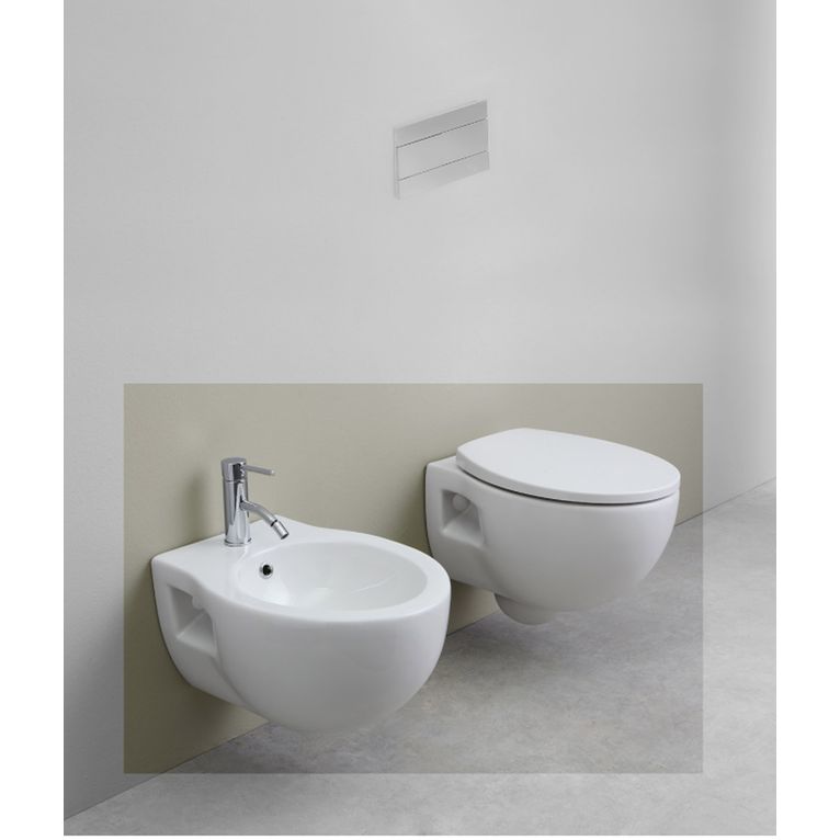 vaso sospeso e bidet sospeso in ceramica bianco axa - prime