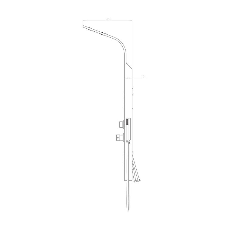 colonna doccia in alluminio bianca multifunzione anticalcare  con miscelatore e getto a cascata - 4005 alluminio bianco