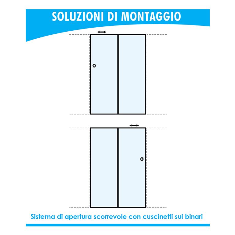 porta doccia scorrevole 150 cm opaco serie n