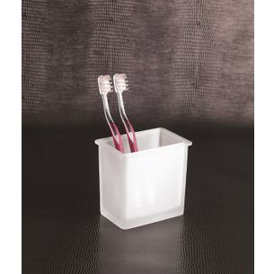 PORTA SPAZZOLINI DA APPOGGIO VETRO SATINATO SERIE FLAT CAPANNOLI 