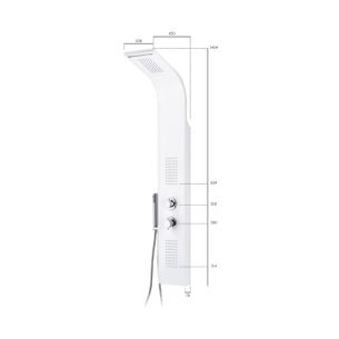 COLONNA DOCCIA IN ALLUMINIO CON MULTIFUNZIONE ANTICALCARE CON MISCELATORE E GETTO A CASCATA BIANCO OPACO MINIMAL MN4005