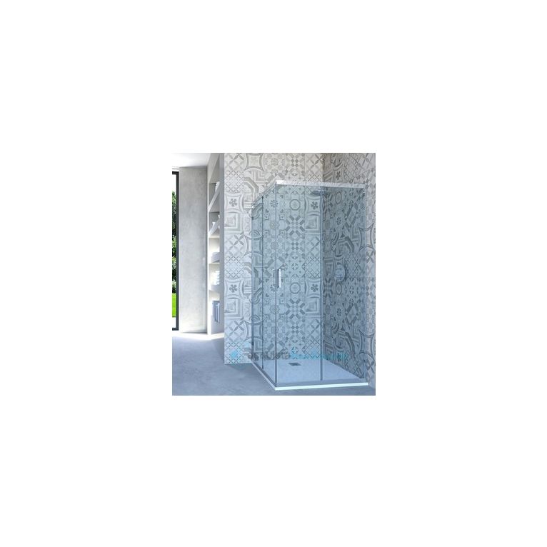 box doccia angolare porta scorrevole 105x110 cm trasparente