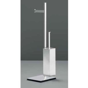 PIANTANA PORTAROTOLO CON SCOPINO CROMO SERIE SLIM CAPANNOLI