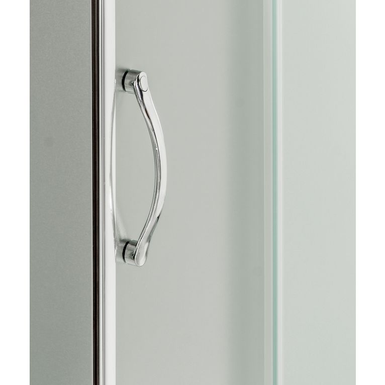 box doccia 65x165x65 cm 3 lati con 2 ante fisse e porta scorrevole opaco