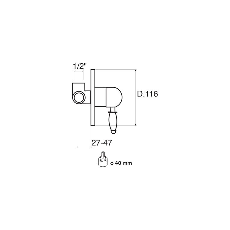 miscelatore monocomando incasso doccia anya an40