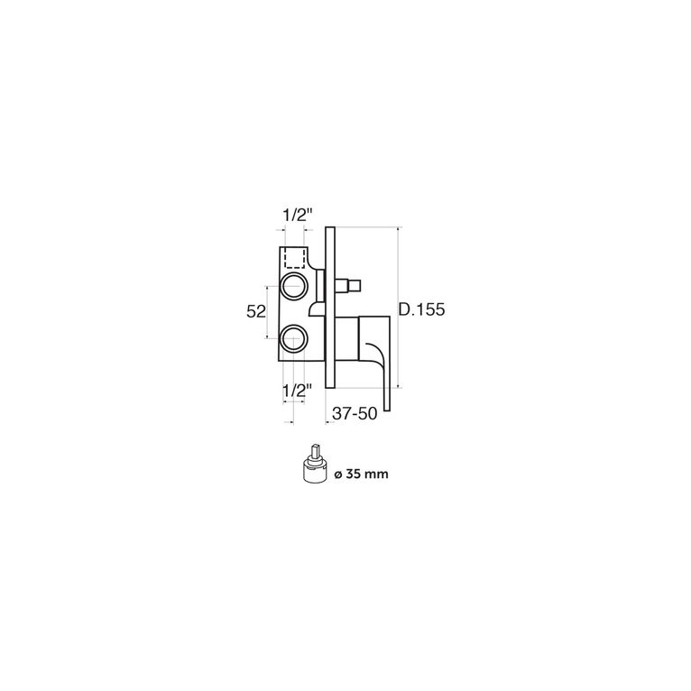 miscelatore monocomando incasso doccia con deviatore a 2 uscite summer sr41