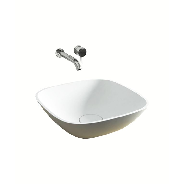 lavabo d'appoggio in luxolid 42x42 cm - soft mini