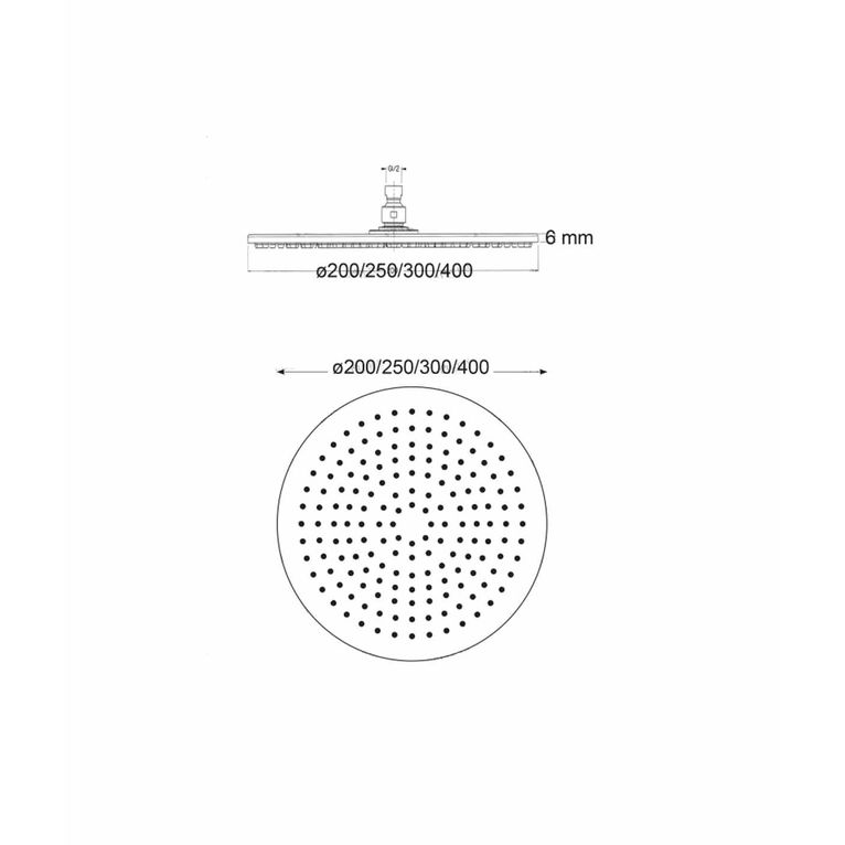 soffione mosca sd5020  in acciaio serie sphera