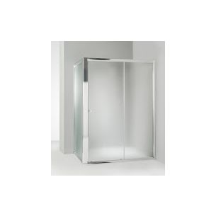 BOX DOCCIA ANGOLARE ANTA FISSA PORTA SCORREVOLE 95X110 CM OPACO