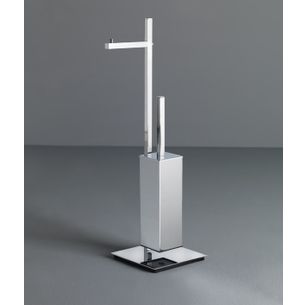 PIANTANA PORTAROTOLO CON SCOPINO CROMO SERIE QUADRICA CAPANNOLI